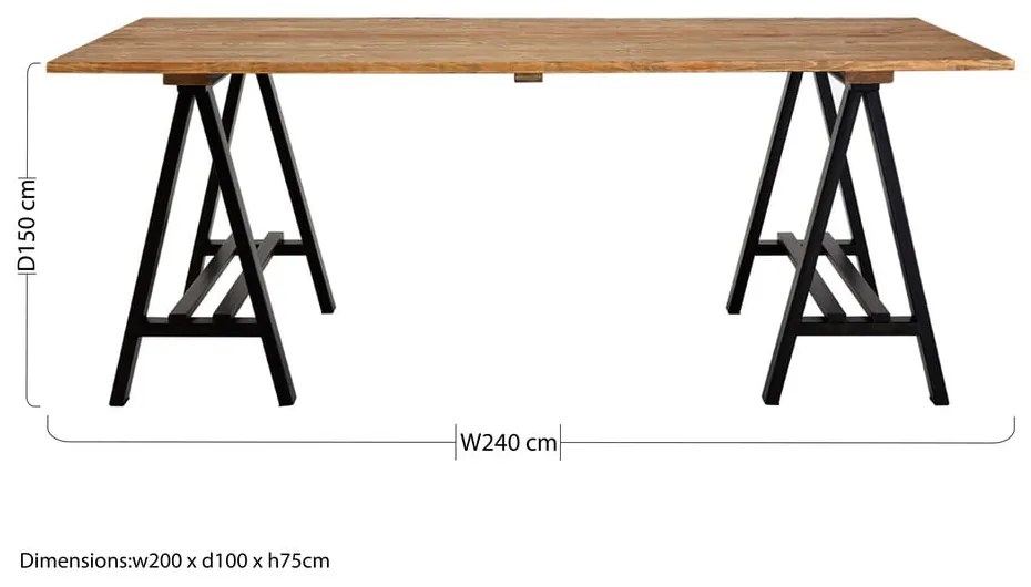 Borovi fenyő étkezőasztal 100x200 cm Hampstead – Premier Housewares