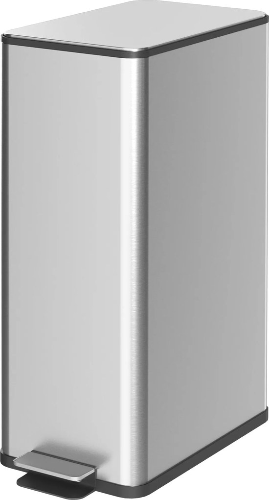 HOMCOM 20L Kukás Zsák, Puha Záródású Fedéllel és Pedállal, Kukás Edény Belső Vödörrel, Rozsdamentes Acél, Fürdőszobába, Hálószobába vagy Nappaliba, Ez