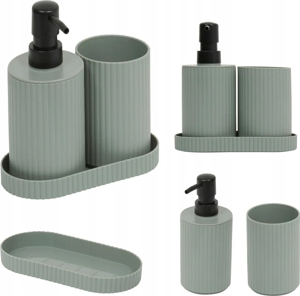 Fürdőszoba Szett Kompakt Szett Mosdóállvánnyal Zöld 3AZ1BEN