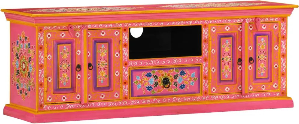 vidaXL rózsaszín tömör mangófa TV-szekrény 110 x 30 x 40 cm