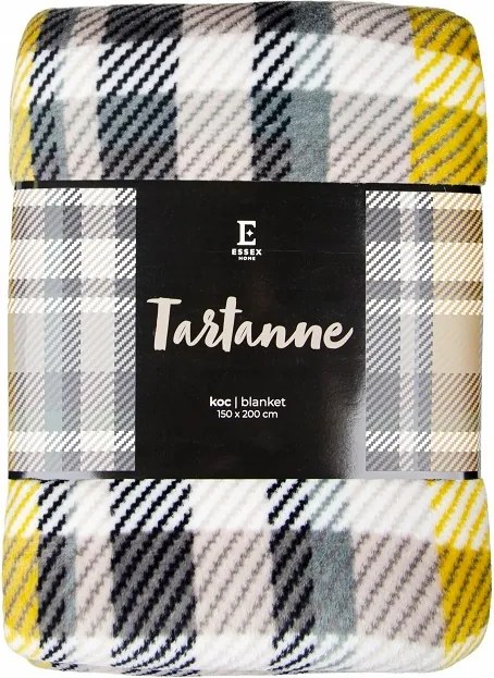 Puha takaró 150x200 cm sárga kockás Kockás