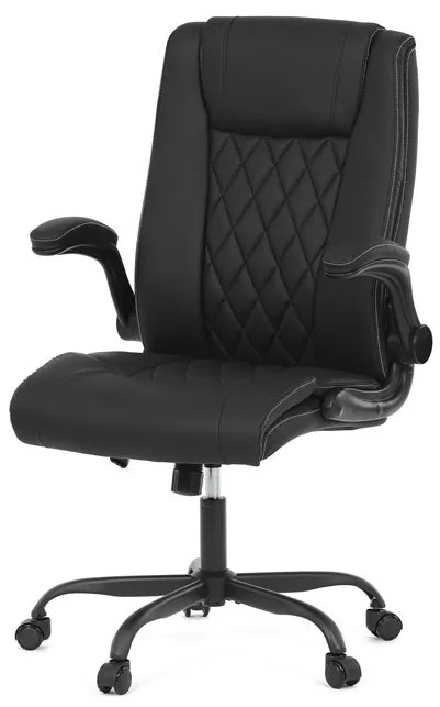 Fekete ökobőr irodai szék hintamechanikával. KA-Y344 BK