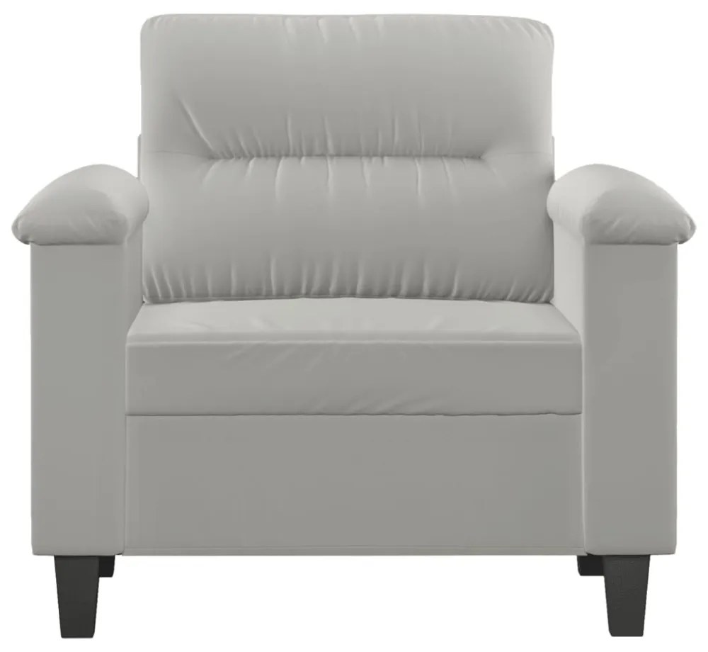 világosszürke mikroszálas szövet kanapéfotel 60 cm
