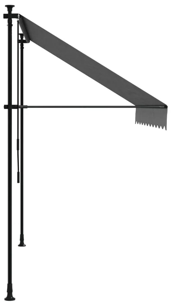 antracit szövet és acél feltekerhető napellenző 250 x 150 cm