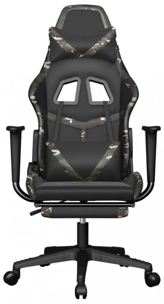 vidaXL fekete és terepszínű műbőr játékszék lábtartóval