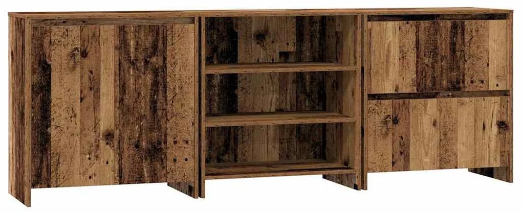Oldalszekrények 3 pcs Régi fa 70 x 41 x 75 cm Faanyag