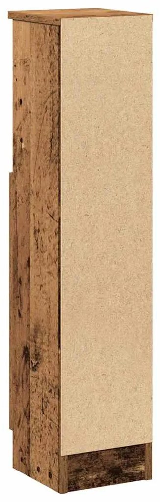 antik fa színű fürdőszobaszekrény tekercstartóval 20,5x22x90 cm