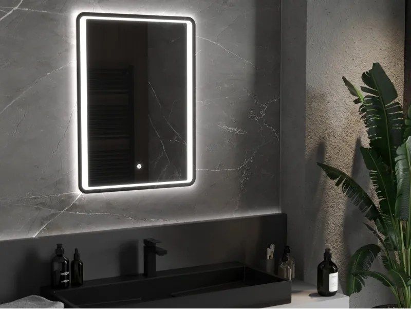 Mexen Zusa 60 x 80 cm-es, LED 6000K, páramentesített fürdőszobai tükör - 9808-060-080-611-00