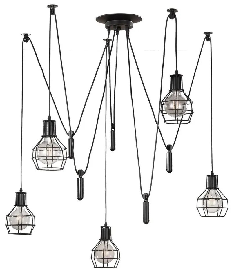 ONLI - Csillár zsinóron PÓK 5xE27/15W/230V pók fekete