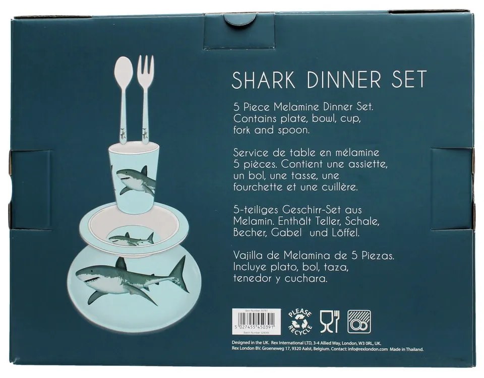 Gyerek étkészlet 5 db-os Sharks – Rex London