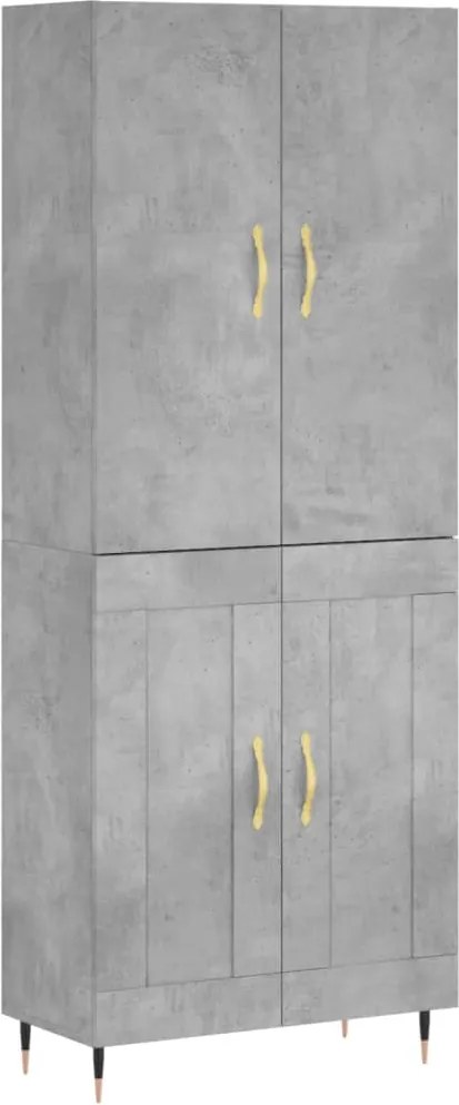 vidaXL betonszürke szerelt fa magasszekrény 69,5 x 34 x 180 cm