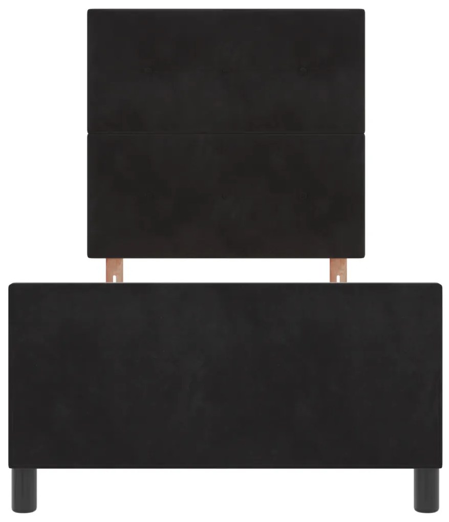 Ágykeret Fekete 100x200 cm Bársony