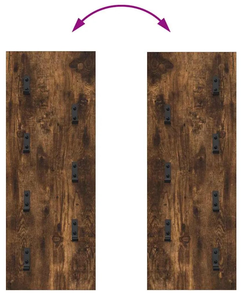 Fali Kabáthorog Füstölt tölgy 30 x 1.5 x 80 cm Faanyag