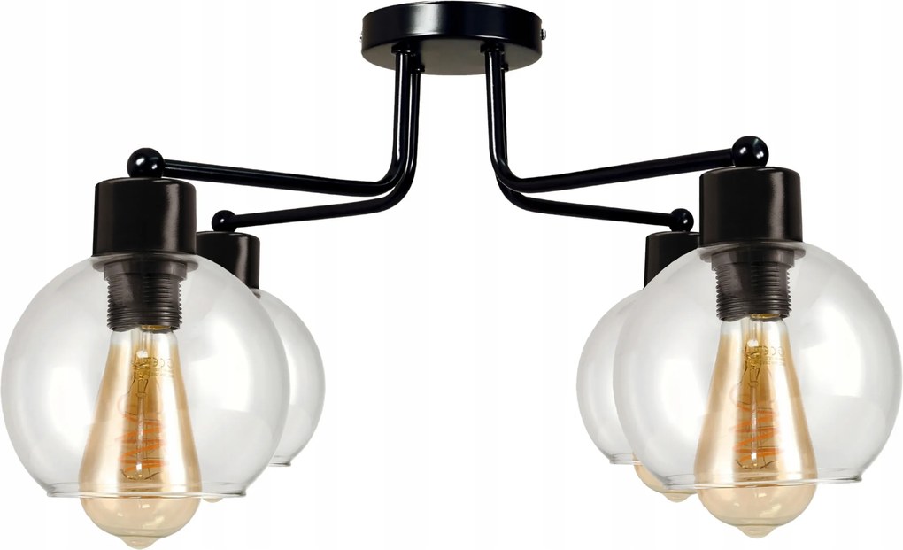 Mennyezeti lámpa Led csillár 4xE27 szétnyitható üveg gömb átlátszó