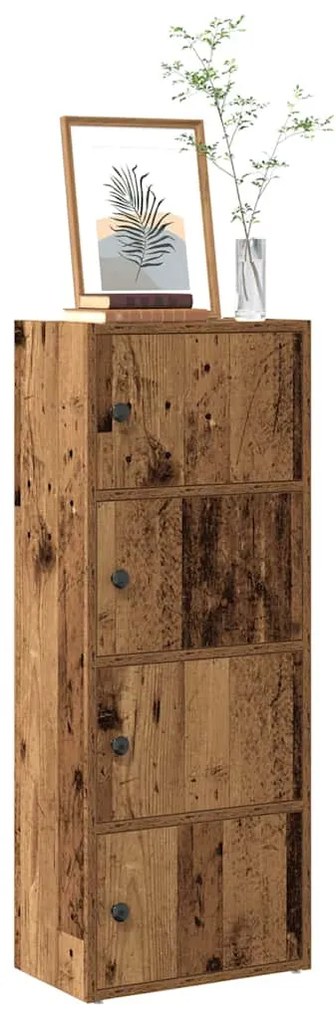 antik fa színű szerelt fa könyvespolc 40x24x102 cm