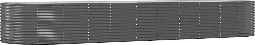 vidaXL antracitszürke horganyzott acél kerti magaságyás 447 x 140 x 68 cm