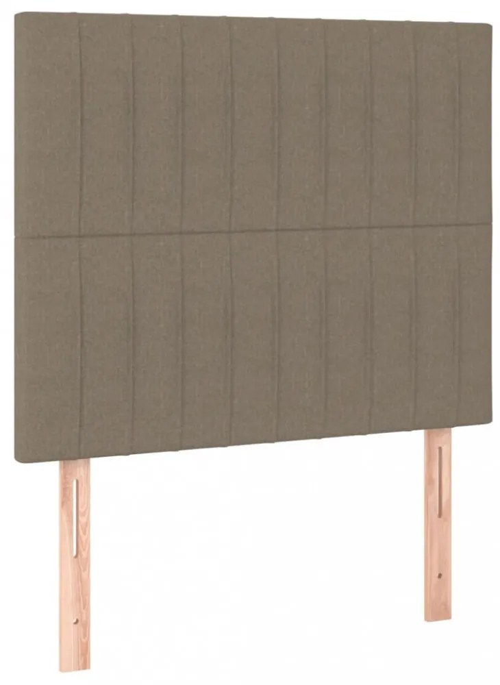 tópszínű szövet rugós és LED-es ágy matraccal 90x200 cm