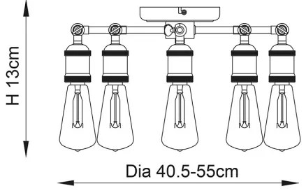 Endon 76336 - HAL spotlámpa 5xE27/40W/230V matt króm/rézszínű