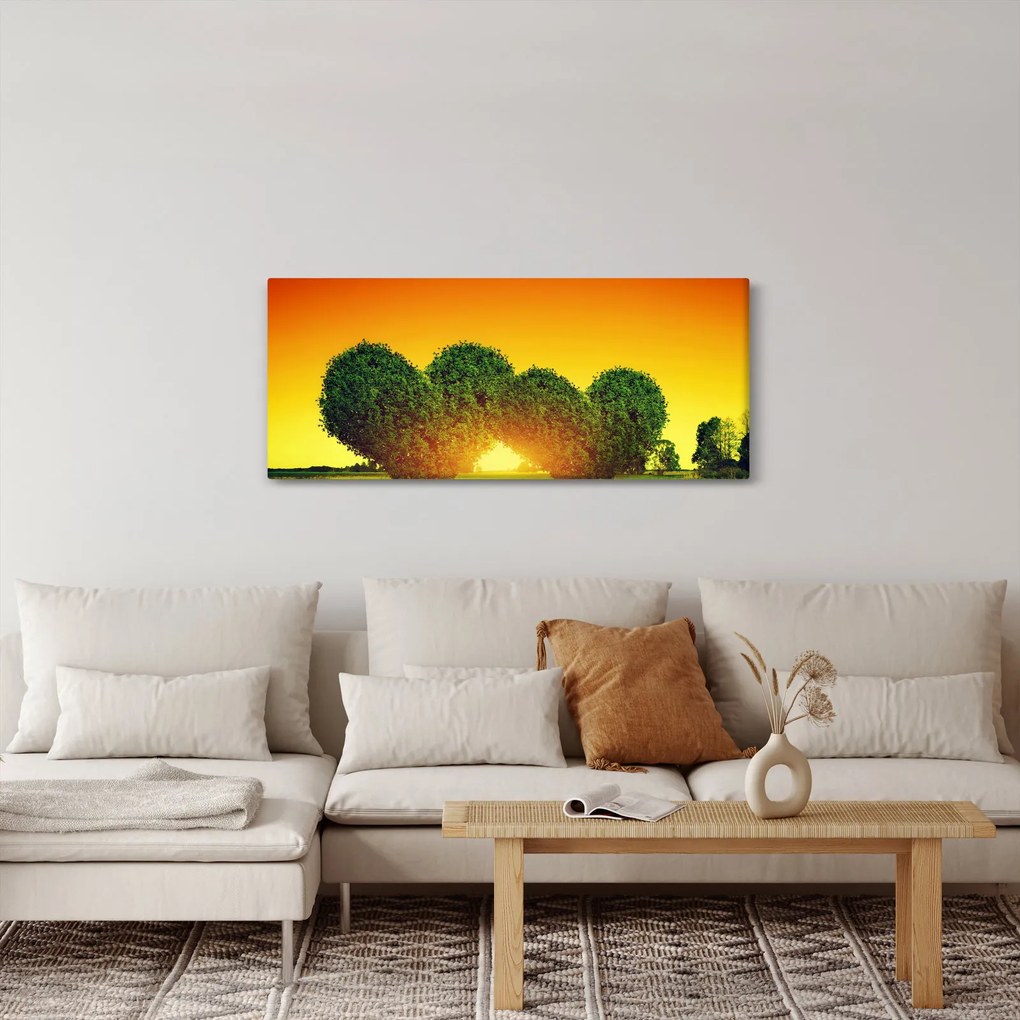 Kép - szív a fák tetején (120x50 cm)