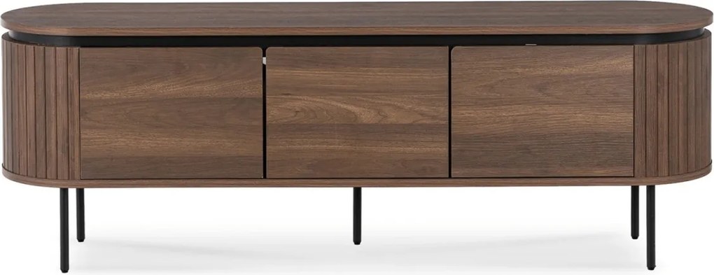 TV-szekrény 160 cm méretben, háromajtós kivitelben, dió színben BECK