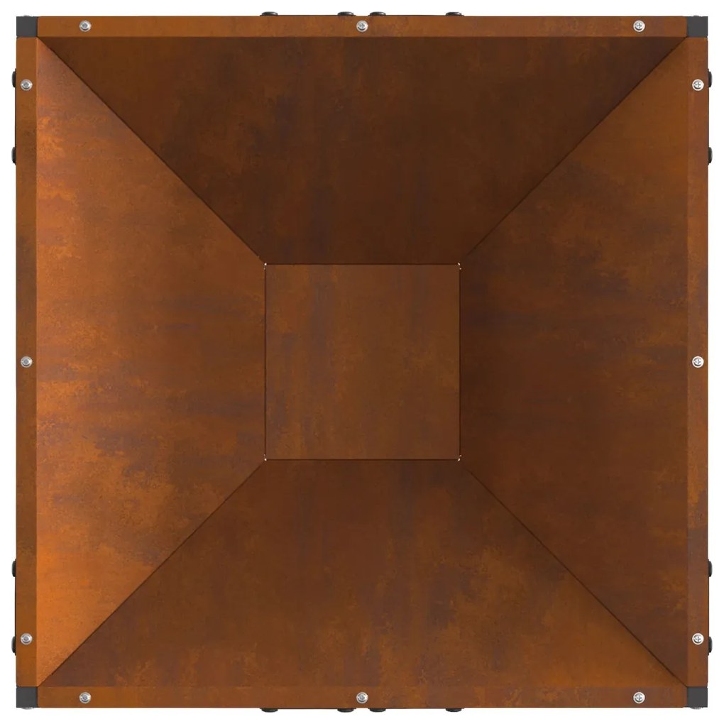 Tűzrakó Barna 50 x 50 x 35 cm időjárásálló acél