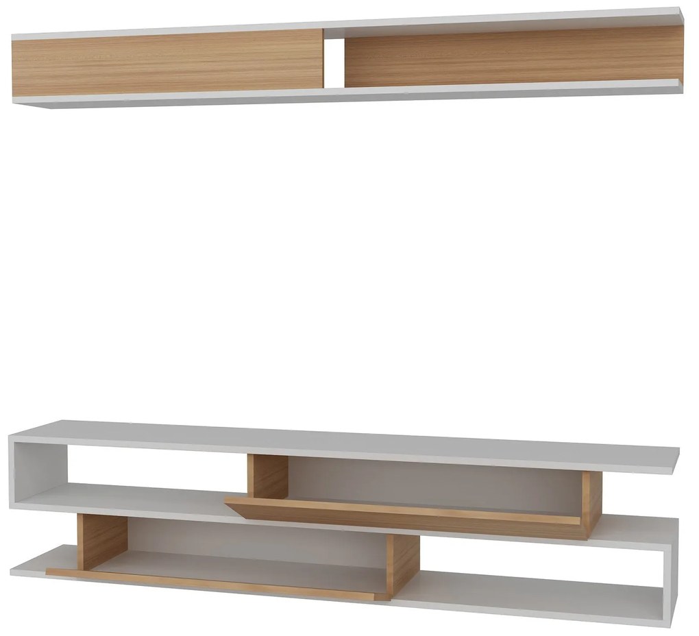 TV szekrény Sims - White, Teak