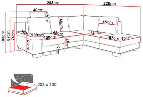 Sarokkanapé Loxy 2 (sötétszürke) (tárolóhellyel) (B). 1105173