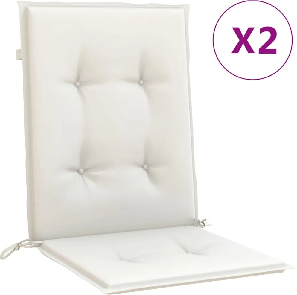 vidaXL 2 db melange krémszínű szövet háttámlás székpárna 100x50x4 cm