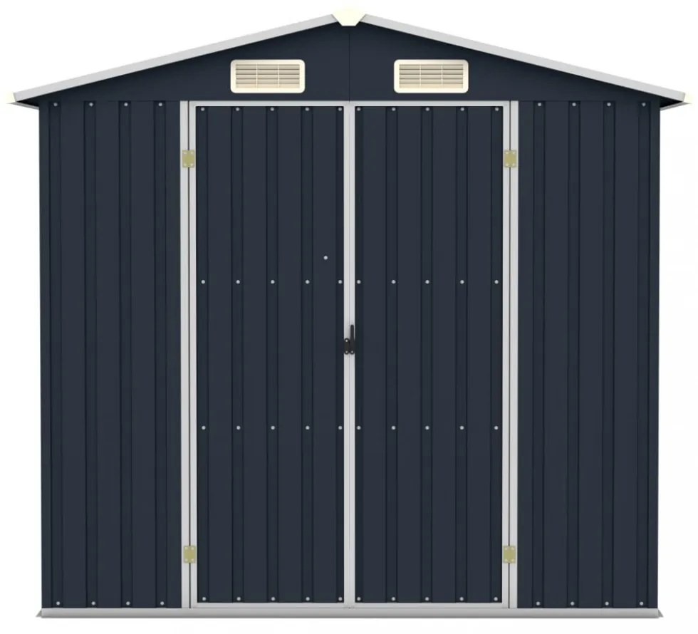 antracitszürke horganyzott acél kerti fészer 205 x 129 x 183 cm