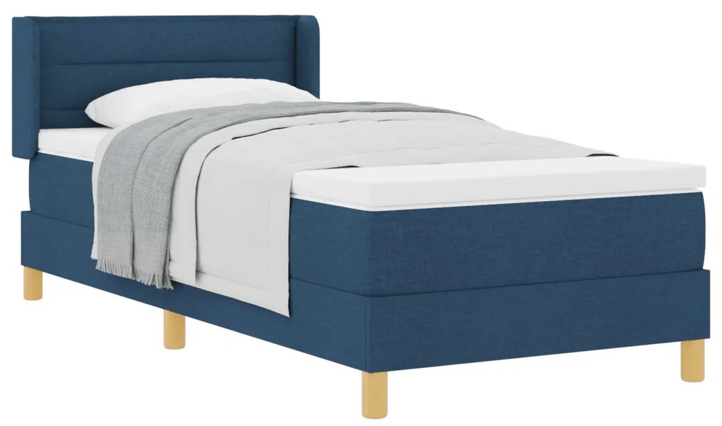 Boxspring Ágy Matracokkal - Kék, 80 x 200 cm, Szövet