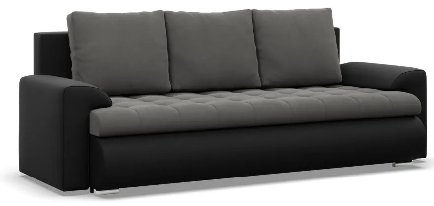 Tokio kanapéágy, bársony + műbőr, szürke - fekete