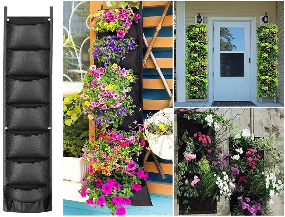 VERK Filc függőleges növénytartó - 7 zseb palánták számára