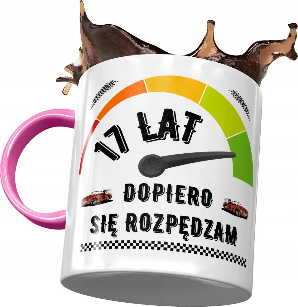 Rózsaszín Bögre Születésnapra 17 17. 17. Ajándék Nyomtatott Fotóval