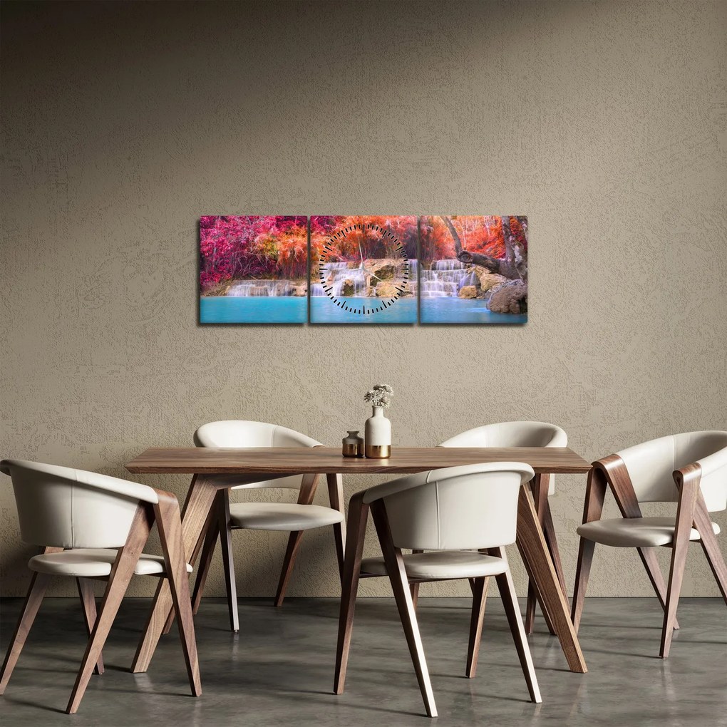 Türkiz lagúna, Laosz, Tat Kuang Si képe (órával) (90x30 cm)