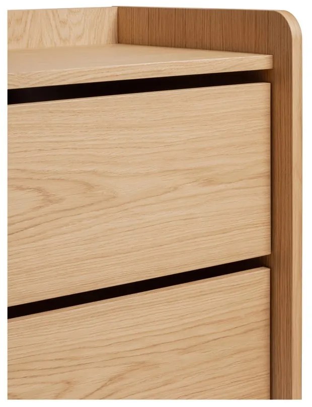 Natúr színű magas komód tölgyfa dekorral 80x82 cm Wrap – Bonami Selection