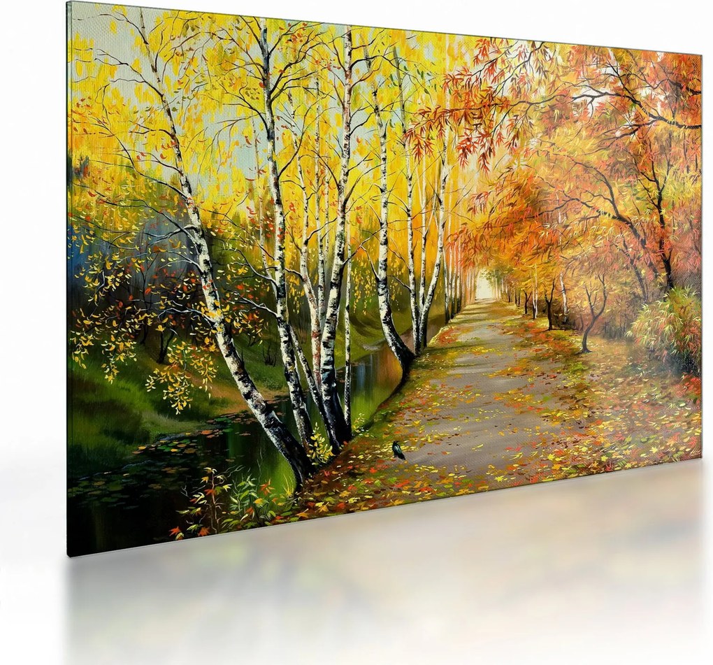 Kép - Egy romantikus sugárút a víz mentén. (üvegen) (70x50 cm)