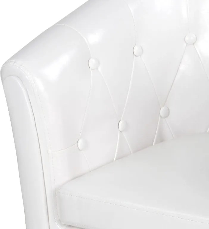 MIADOMODO Chesterfield fotel és lábtartó fehér