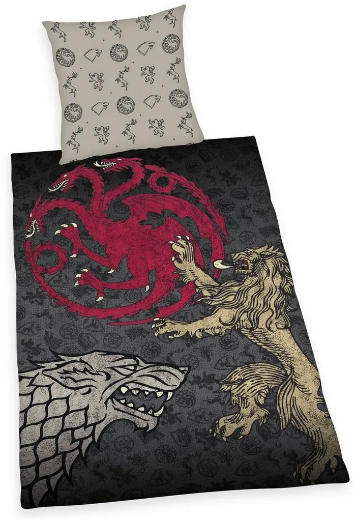 Herding Pamut ágynemű Game of Thrones, 135 x 200cm, 80 x 80 cm
