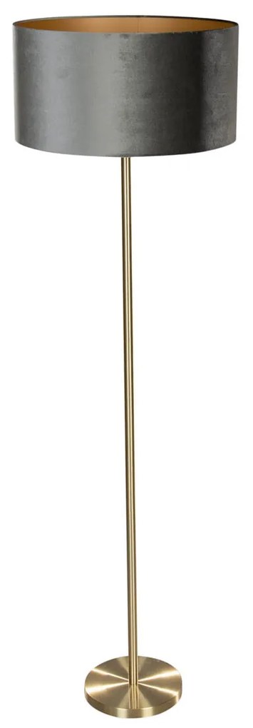 Simplo állólámpa sárgaréz lábbal és zöld bársony lámpabúrával 50 cm