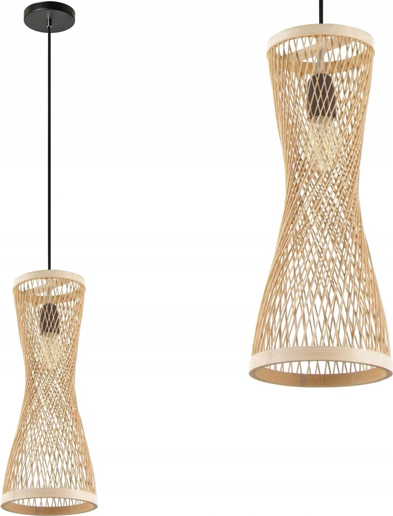 Függő Mennyezeti Lámpa Boho Bambusz Natúr Áttört