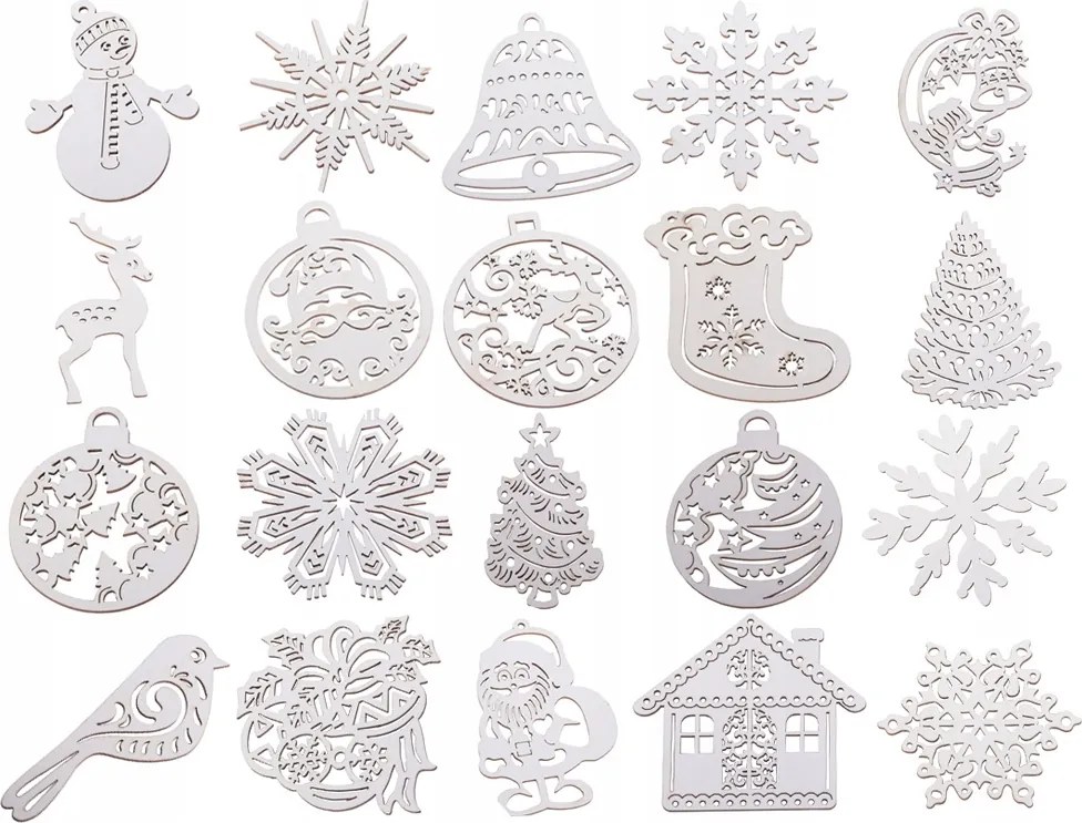 Fából készült karácsonyfadíszek karácsonyra 20 db medálok gömbök díszek