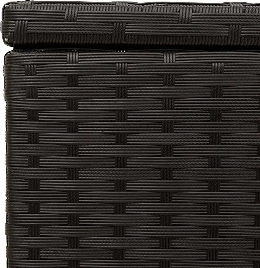 vidaXL fekete polyrattan kerti tárolóláda kerekekkel 190 L