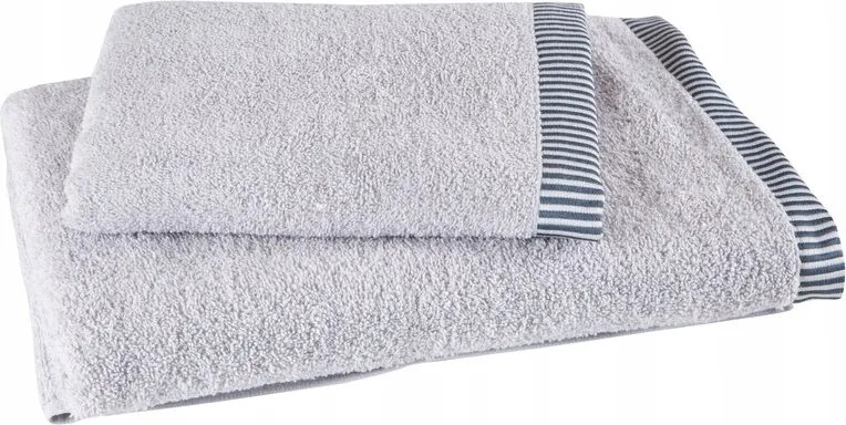 Törölköző szett 2 db Ezüst frottír ajándékkosár 450g/m2