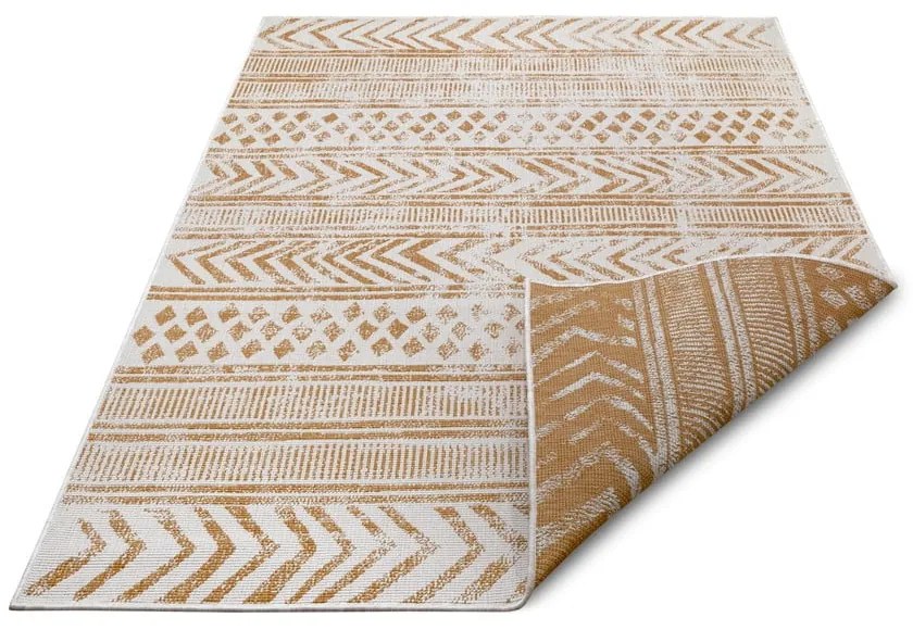 Okkersárga-fehér kültéri szőnyeg 80x150 cm Biri – NORTHRUGS