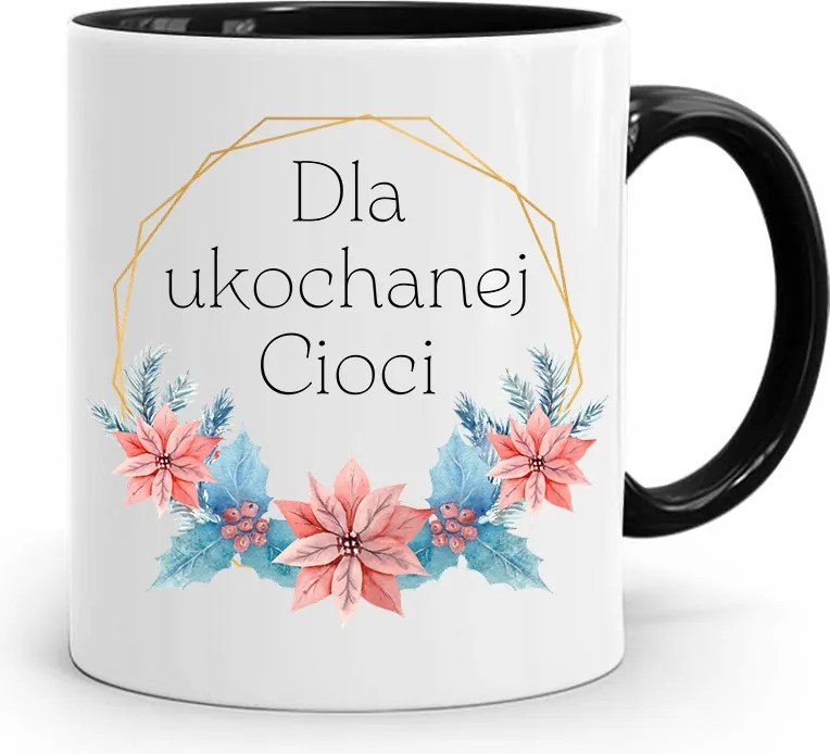 Fekete Bögre Ajándék Nagynéninek Szeretett Nagynénjének fényképes nyomtatással