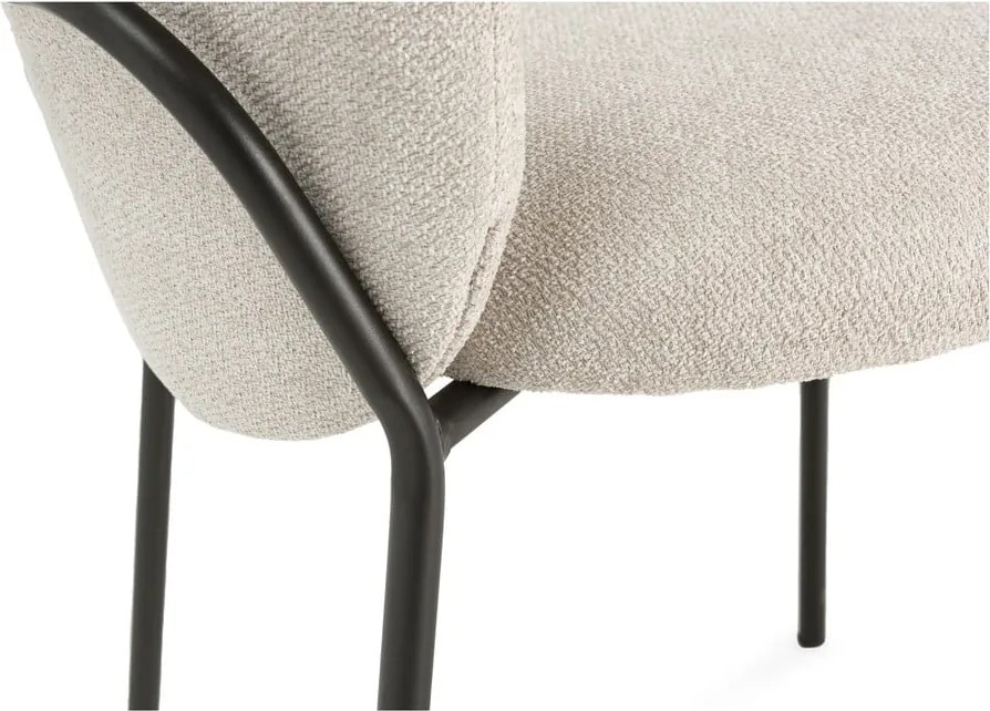 Fekete-krémszínű étkezőszék szett 4 db-os Daia – Marckeric