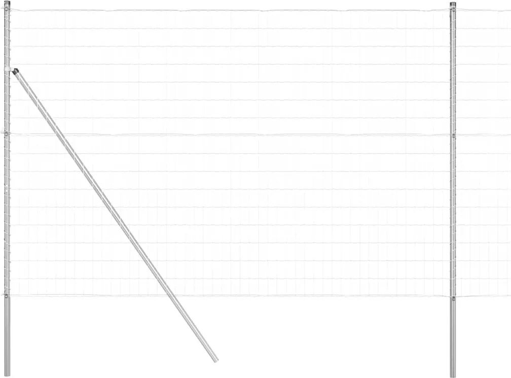 vidaXL Kerítés oszlopokkal Ezüst 1,5 x 10 m Acél és PVC