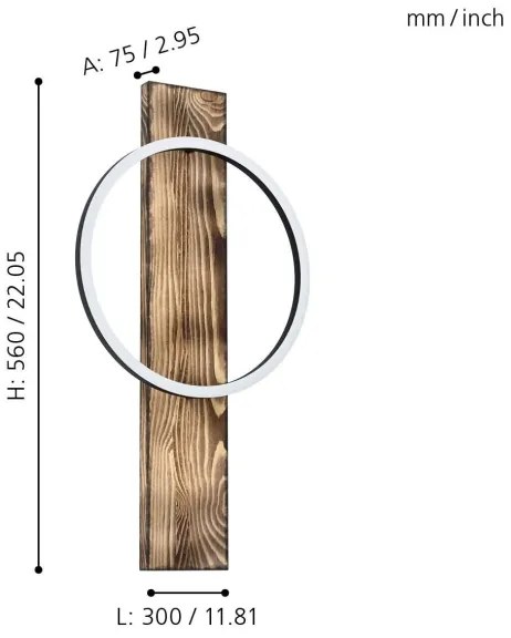 Eglo 99353 - LED Fali lámpa BOYAL LED/12W/230V