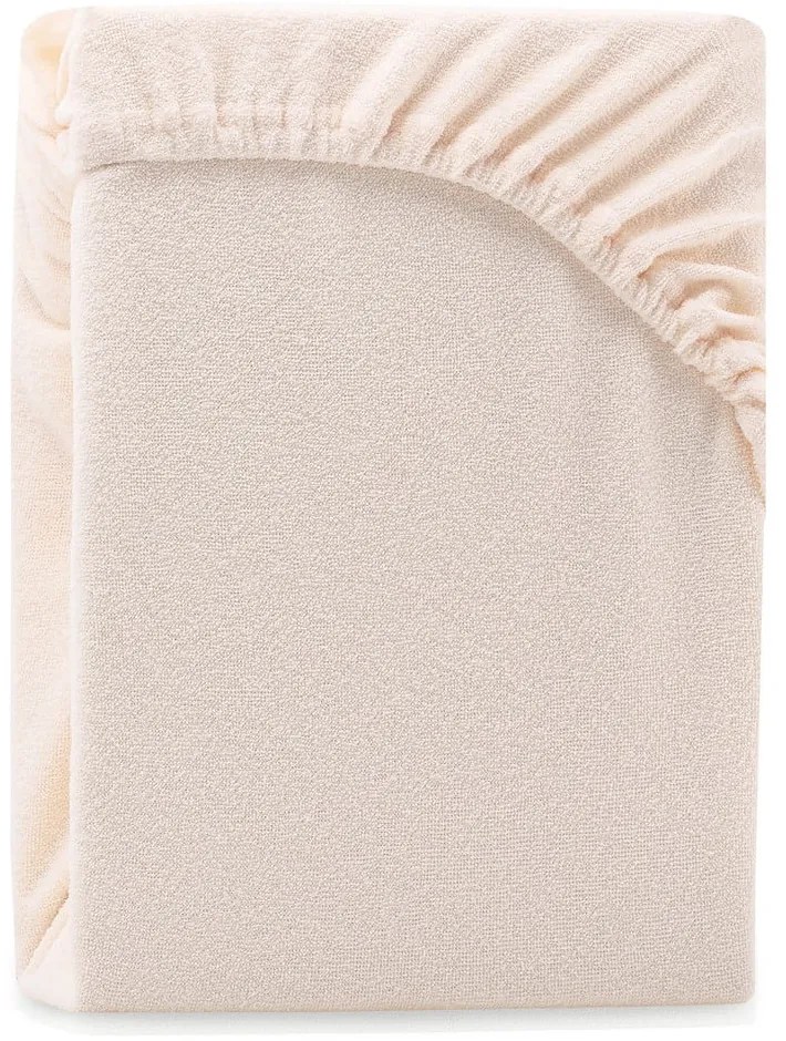 Bézs gumis frottír lepedő 160x200 cm Ruby – Restilo