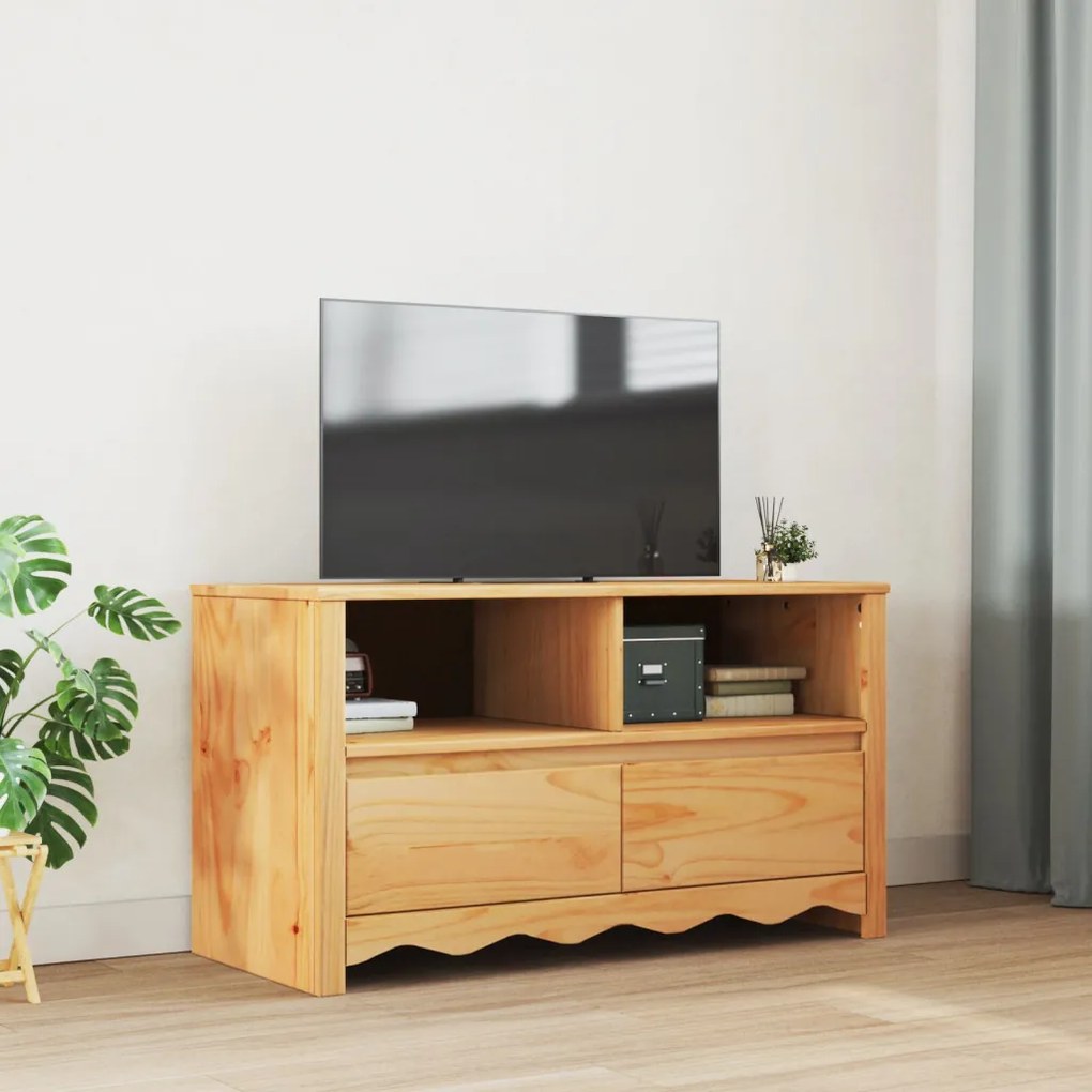 TV Szekrény &quot;&quot;DRAMMEN&quot;&quot; 99x43x55 cm Tömör Fenyő